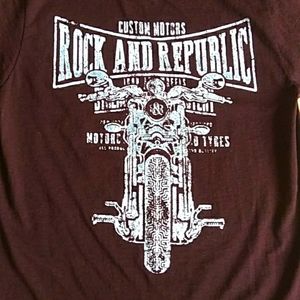 NWOT Rock and Republic Motorcycle T-Shirt, Medium